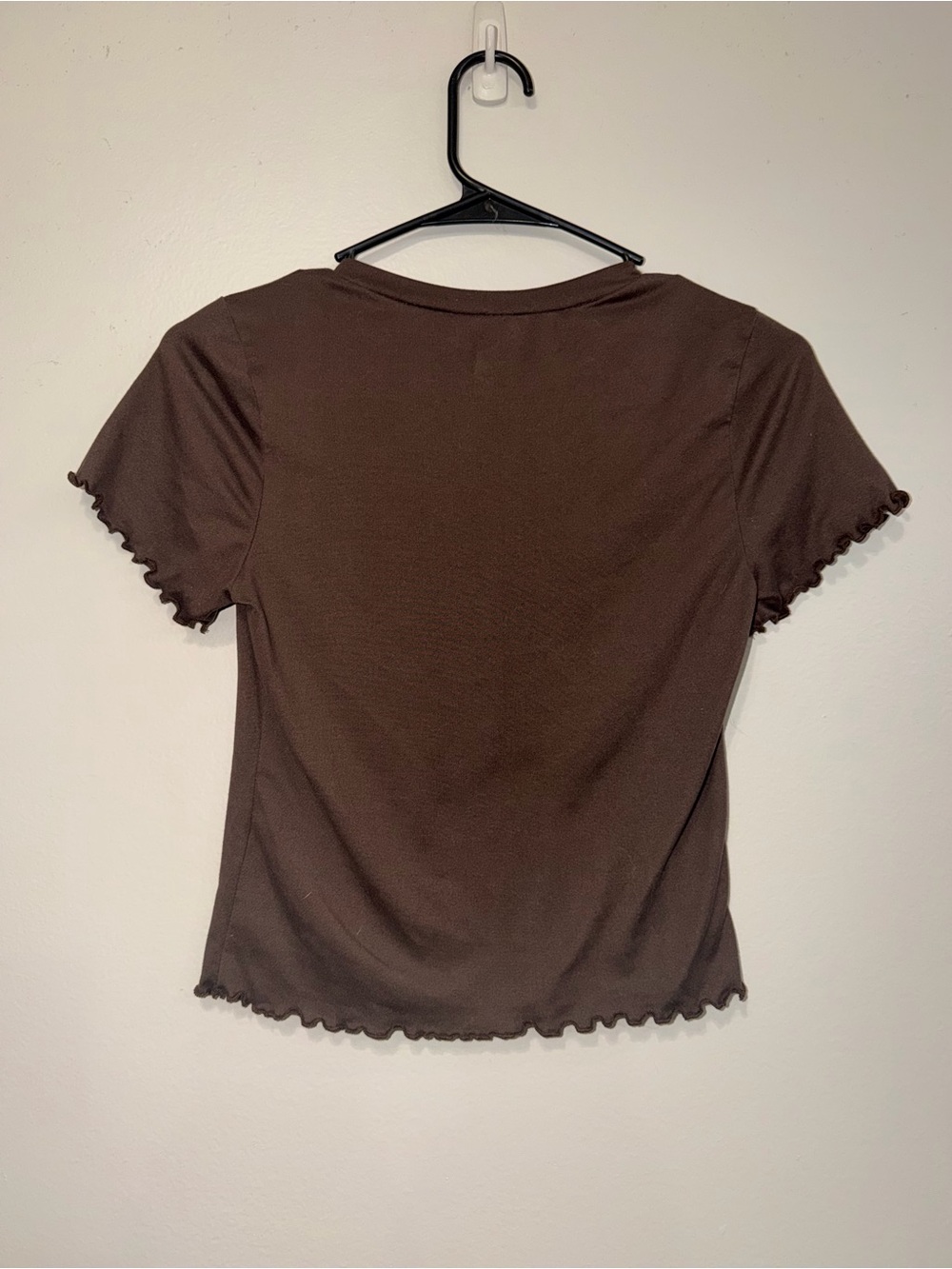 Live in the Moment Ruffle Lettuce Edge Trim Short Sleeve Tee - Picture 5 of 5